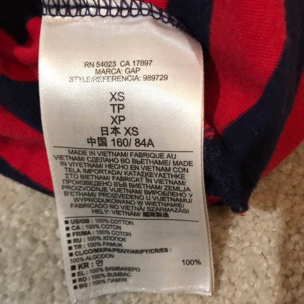 Gap navy and red three quarter length T-shirt - Picture 7 of 8